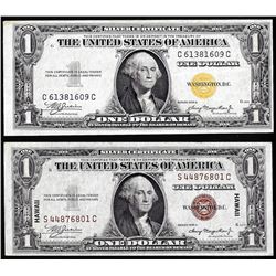 Lot of 1935A $1 Hawaii & North Africa WWII Emergency Issue Silver Certificate Notes