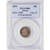 Image 1 : 1874 Proof Seated Liberty Dime Coin Arrows PCGS PR65