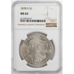 1878-S $1 Morgan Silver Dollar Coin NGC MS65