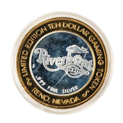 .999 Silver Riverboat Reno, NV $10 Casino Limited Edition Gaming Token