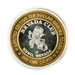 .999 Silver Nevada Club Reno, NV $10 Casino Limited Edition Gaming Token