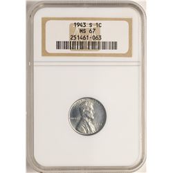 1943-S Lincoln Steel Cent Coin NGC MS67
