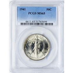 1941 Walking Liberty Half Dollar Coin PCGS MS65