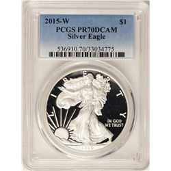 2015-W $1 Proof American Silver Eagle Coin PCGS PR70DCAM