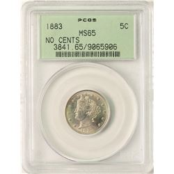 1883 No Cents Liberty V Nickel Coin PCGS MS65 Old Green Holder