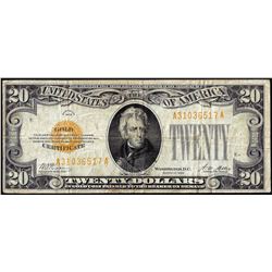 1928 $20 Gold Certificate Note