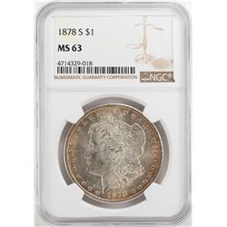 1878-S $1 Morgan Silver Dollar Coin NGC MS63