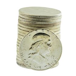 Roll of (20) Brilliant Uncirculated 1963 Franklin Half Dollar Coins