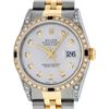 Image 1 : Rolex Mens Two Tone 14K Lugs Silver Diamond & Sapphire 36MM Datejust