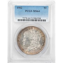 1902 $1 Morgan Silver Dollar Coin PCGS MS64