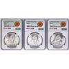 Image 1 : Lot of 1977Mo-1979Mo Mexico 100 Pesos Silver Coins NGC MS64