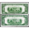 Image 2 : Lot of (2) 1928 $20 Gold Certificate Note