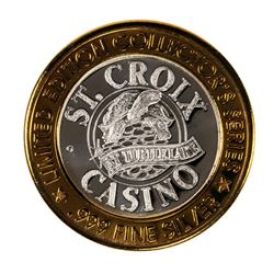 .999 Fine Silver St. Croix Casino Turtle Lake $10 Limited Edition Gaming Token