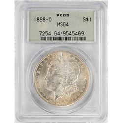 1898-O $1 Morgan Silver Dollar Coin PCGS MS64 Old Green Holder