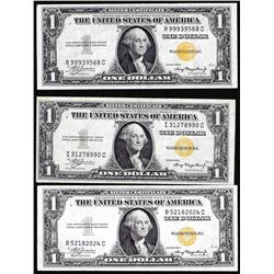 Lot of (3) 1935A $1 North Africa WWII Emergency Issue Silver Certificate Notes