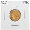 Image 1 : 1910 $2 1/2 Indian Head Quarter Eagle Gold Coin
