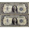 Image 1 : Lot of (2) 1934 $1 Funnyback Silver Certificate STAR Notes