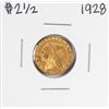 Image 1 : 1928 $2 1/2 Indian Head Quarter Eagle Gold Coin