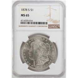 1878-S $1 Morgan Silver Dollar Coin NGC MS65