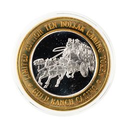 .999 Silver Gold Ranch Casino Verdi, Nevada $10 Casino Limited Edition Gaming Token