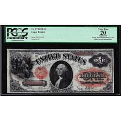 1878 $1 Legal Tender Note Fr.27 PCGS Very Fine 20 Apparent