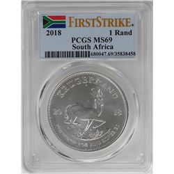 2018 South Africa Krugerrand Silver Coin PCGS MS69 First Issue