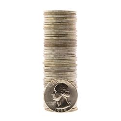 Roll of (40) Brilliant Uncirculated 1964 Washington Quarter Coins