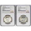 Image 1 : Lot of (2) 1952 Washington-Carver Commemorative Half Dollar Coins NGC MS63