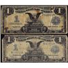 Image 1 : Lot of (2) 1899 $1 Black Eagle Silver Certificate Notes