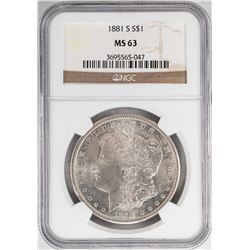 1881-S $1 Morgan Silver Dollar Coin NGC MS63