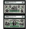 Image 1 : Low Serial Set 1872 $20 & $50 South Carolina Obsolete Notes PMG Superb Gem Unc. 67EPQ