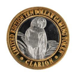 .999 Silver Clarion Hotel & Casino Reno, Nevada $10 Limited Edition Gaming Token