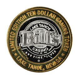 .999 Silver Bills Casino Lake Tahoe, Nevada $10 Limited Edition Gaming Token