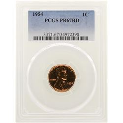 1954 Lincoln Wheat Cent Proof Coin PCGS PR67RD
