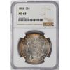 Image 1 : 1882 $1 Morgan Silver Dollar Coin NGC MS63 Nice Toning