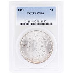 1885 $1 Morgan Silver Dollar Coin PCGS MS64