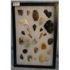Image 1 : Tray of 25 artifacts, 7 scrapers, 15 arrowheads, 2 knives, 1 drill, 12"x 8", Sun River, MT