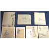 Image 1 : Will James memorabilia including 8 unsigned pen/ink drawings and sketches