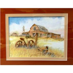 Michael, Judy, (Malta, MT) original acrylic, Livery & Feed Barn, 3D, 8" x 10"