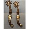 Image 1 : McChesney double silver mounted spurs, 12 point rowels