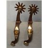 Image 2 : McChesney double silver mounted spurs, 12 point rowels