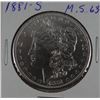 Image 1 : 1881-S Morgan dollar, AU