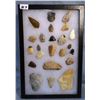 Image 2 : Tray of 23 artifacts, 4 knives, 1 drill, 10 arrowheads, 8 scrapers, 12"x 8", Sun River Drainage, MT