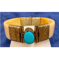 Turquoise and ivory bracelet