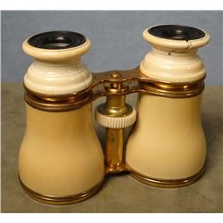 Opera glasses, Ivory, 4 1/2  wide, 1870's, w/case, Germany