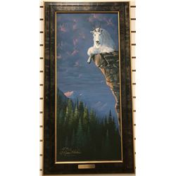 Pickthorn, Nadine signed print, Risky Business, Mountain Goat, AP 1/10, 32" w x 14" h, framed