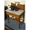 VICTORIAN BAMBOO WASH STAND with marble top, flak