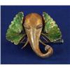 ITALIAN 18K GOLD AND ENAMELED ELEPHANT PIN, 33mm 