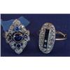 Image 1 : PAIR OF 14K GOLD, DIAMOND AND SAPPHIRE RINGS