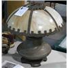 Image 1 : SLAG GLASS PARLOR LAMP with dragon motif, 18d